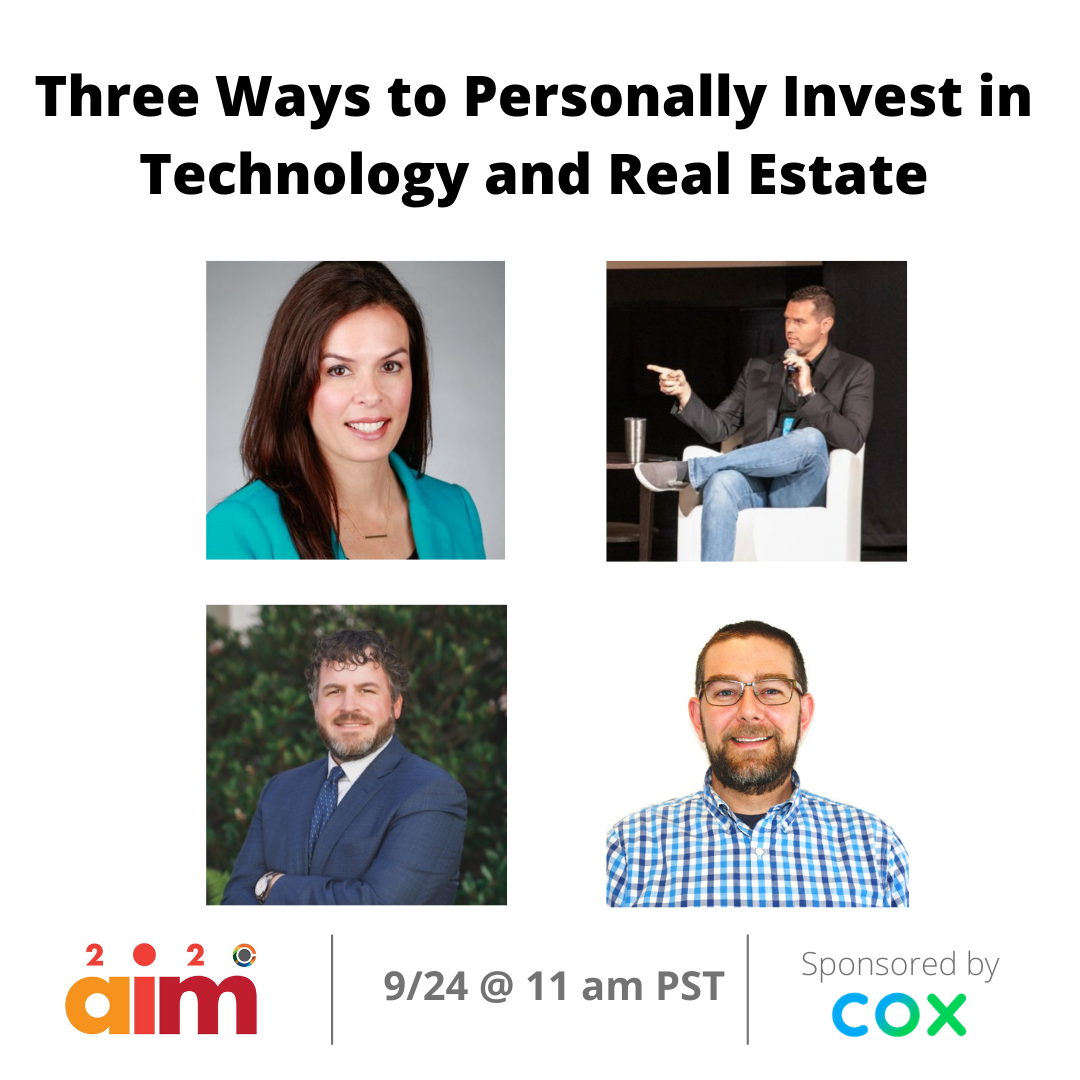 Speakers on webinar Three Ways to Invest in Technology and Real Estate